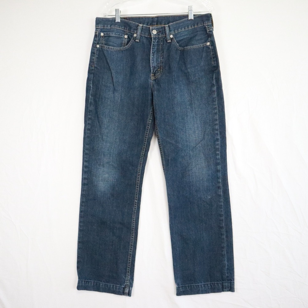 Levi's‎ 514 Jeans Mens 34x30 Straight Fit Hemmed 5-Pocket Cotton Denim Dark Blue